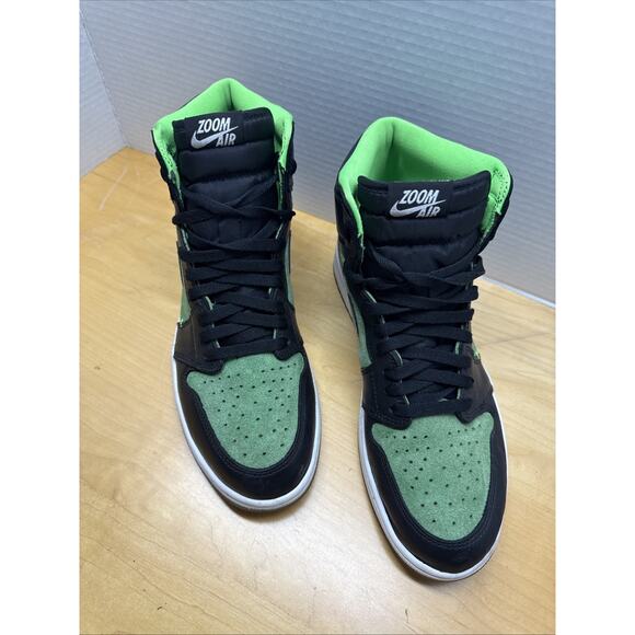 Air Jordan 1 Hi Zoom Air Zen Green CK6637-002 High Black Tomatillo Sz 10.5 - Picture 3 of 10
